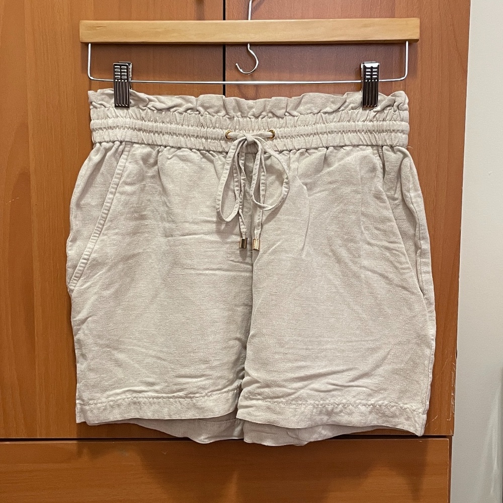 Beige I.N.C. High Waist Rayon Shorts